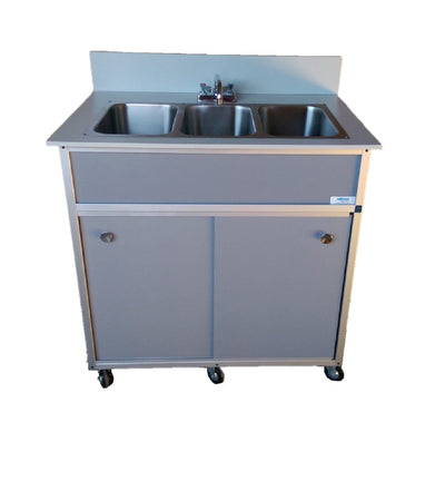 Monsam NS-003 NSF Certified Three Basin Self Contained Portable Sink 38