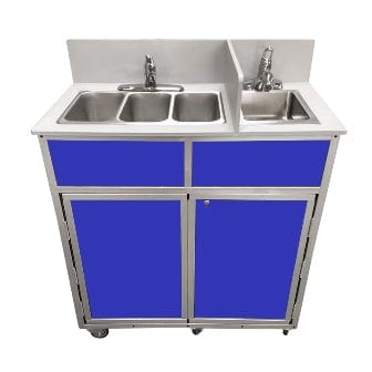 Monsam NS-004S-Blue Monsam NS-004S NSF Certified Compact Four Basin Portable Sink 39" H