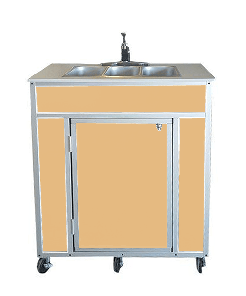 Monsam NS-009T-Maple Monsam NS-009T NSF Certified Three Basin Portable Sink 39" H