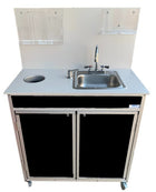 Monsam HWS-009S-Black Monsam HWS-009S Portable Handwashing & Sanitizing Station 6" Deep Basin