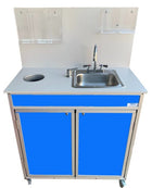 Monsam HWS-009S-Blue Monsam HWS-009S Portable Handwashing & Sanitizing Station 6" Deep Basin