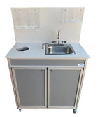 Monsam HWS-009S-Grey Monsam HWS-009S Portable Handwashing & Sanitizing Station 6" Deep Basin