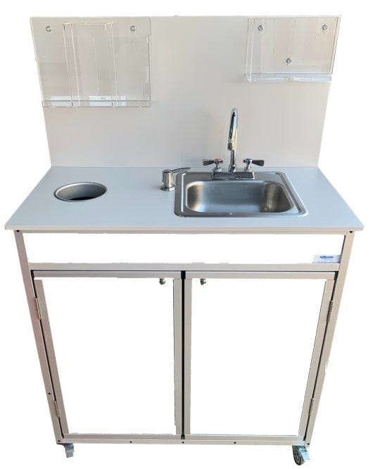 Monsam HWS-009S-White Monsam HWS-009S Portable Handwashing & Sanitizing Station 6" Deep Basin