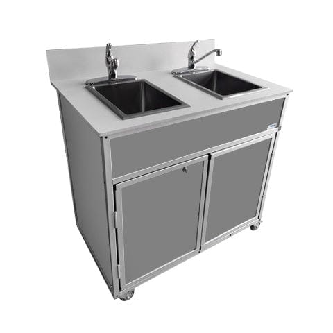 Monsam NS-002-Grey Monsam NS-002 NSF Certified Double 10" Basin Portable Sink 38" H