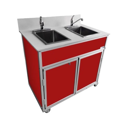 Monsam NS-002-Red Monsam NS-002 NSF Certified Double 10" Basin Portable Sink 38" H