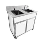 Monsam NS-002-White Monsam NS-002 NSF Certified Double 10" Basin Portable Sink 38" H