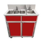 Monsam NS-004S-Red Monsam NS-004S NSF Certified Compact Four Basin Portable Sink 39" H