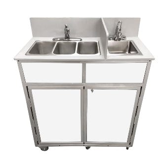 Monsam NS-004S-White Monsam NS-004S NSF Certified Compact Four Basin Portable Sink 39" H
