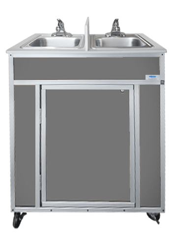 Monsam NS-009D-Gray Monsam NS-009D NSF Certified Double Basin Concession Portable Sink 39" H