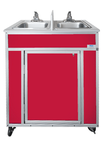 Monsam NS-009D-Red Monsam NS-009D NSF Certified Double Basin Concession Portable Sink 39" H
