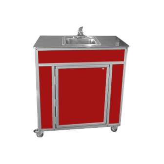 Monsam NS-009SS Red Monsam NS-009SS Portable Sink with Stainless Steel Top 39" H