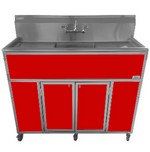 Monsam PSE-2001LA-red Monsam PSE-2001LA Commercial Single Deeper Basin Portable Sink 41" H