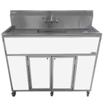 Monsam PSE-2001LA-White Monsam PSE-2001LA Commercial Single Deeper Basin Portable Sink 41" H