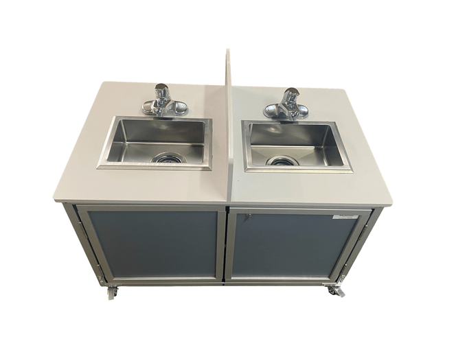 Monsam PSE-2006ID-Grey Monsam PSE-2006ID Toddler Double Basin Portable Sink 22" H