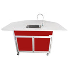 Monsam PSE-2040-Red Monsam PSE-2040 Portable Science Lab Workstation w/ Attached Portable Sink 33" H