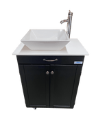 Monsam PSW-0013B-W Monsam PSW-0013B Black Portable Sink with Ceramic Basin 36" H