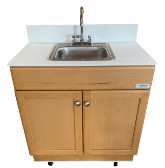 Monsam PSW-007M_M+W Monsam PSW-007M Portable Sink - White, Gray or Maple Cabinet 38" H