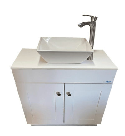 Monsam PSW-007M-SQ Portable Sink - White, Gray or Maple Cabinet 38