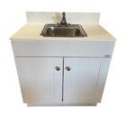 Monsam PSW-007M_W+W Monsam PSW-007M Portable Sink - White, Gray or Maple Cabinet 38" H