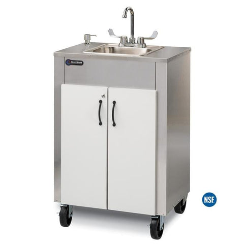 Ozark River ESLSWW-SS-SS1N Ozark River Elite LS1 ESLSWW-SS-SS1N Portable Hot Water Sink w/ Stainless Steel Top and Basin - White/White