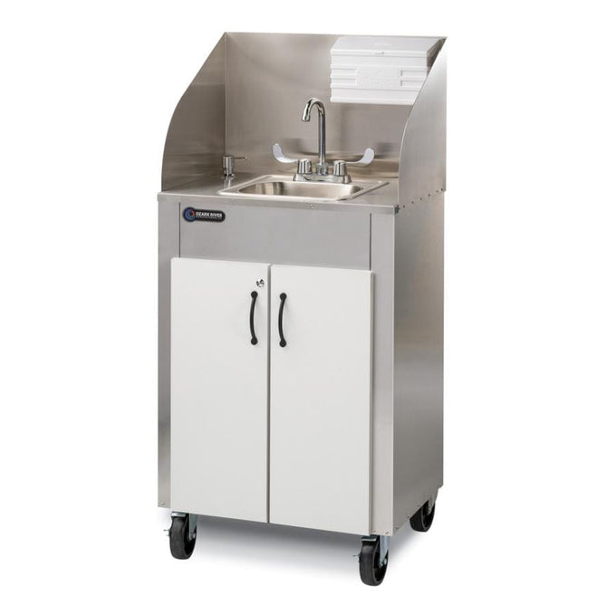 Ozark River ESPRWW-SS-SS1N Ozark River Elite Pro 1 ESPRWW-SS-SS1N Portable Hot Water Sink w/ Stainless Steel Top and Basin - White/White