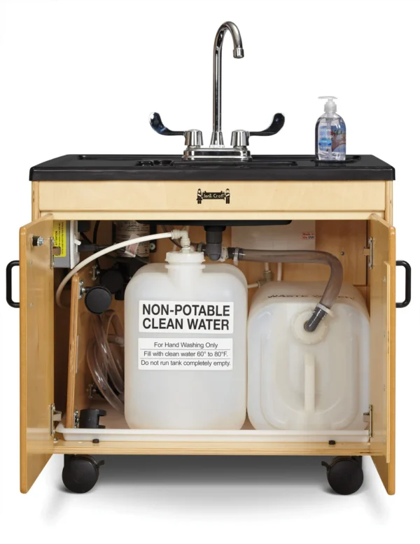 Jonti-Craft Clean Hands Helper 1371JC Child Height Portable Sink (Hot & Cold) - Image 3