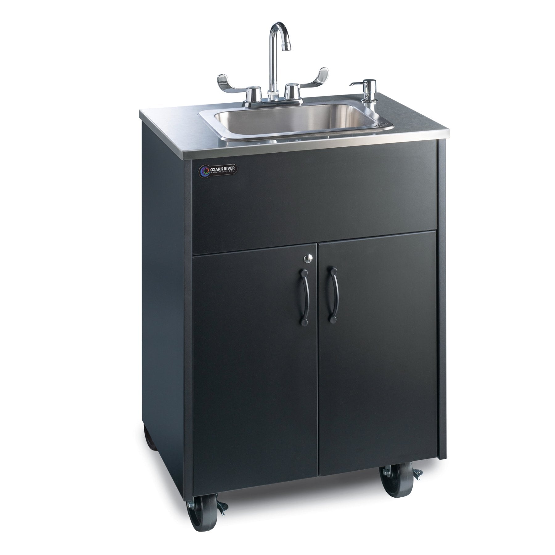 Ozark River ADSTK-SS-SS1DN Ozark River Premier ADSTK-SS-SS1DN Deep Basin Portable Sink 38" H - Black w/ Stainless Steel Top