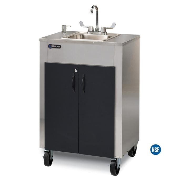 Ozark River ESLSKK-SS-SS1N Ozark River Elite LS1 ESLSKK-SS-SS1N Portable Hot Water Sink w/ Stainless Steel Top and Basin - Black/Black