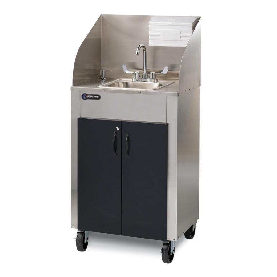 Ozark River ESPRKK-SS-SS1N Ozark River Elite Pro 1 ESPRKK-SS-SS1N Portable Hot Water Sink w/ Stainless Steel Top and Basin - Black/Black