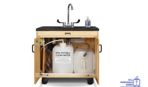 Jonti-craft clean hands helper portable sink open view